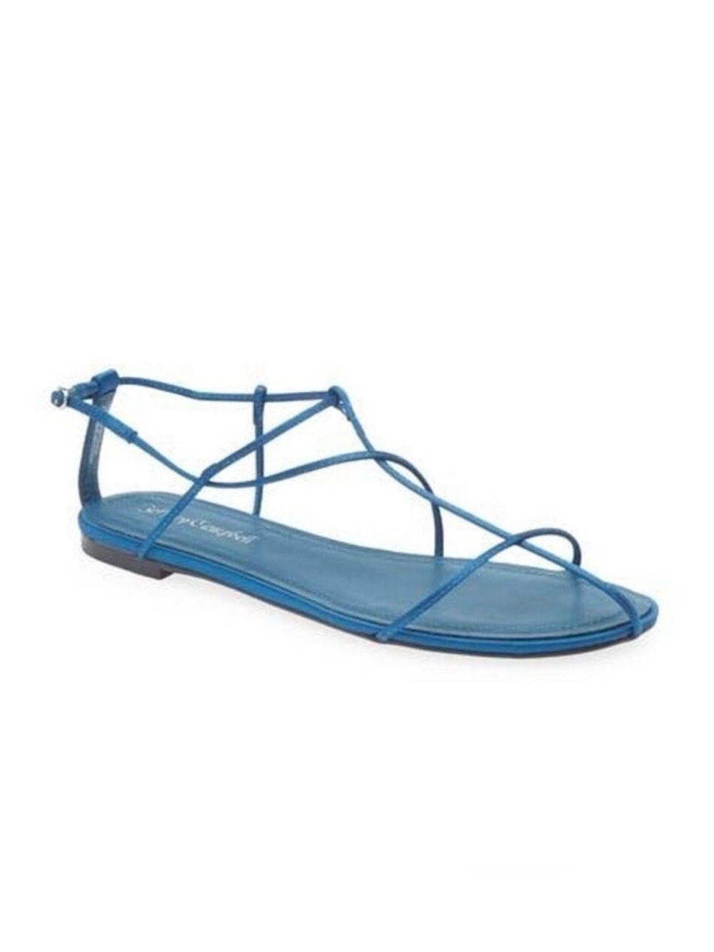 Jeffrey Campbell Blue Trawl Ankle Strap Sandals Flats Size 8